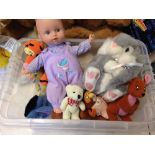 A box of soft toys to include the Disney characters from the Winnie the Pooh stories.