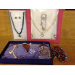 A quantity of costume jewellery to include boxed sets & hatpins.