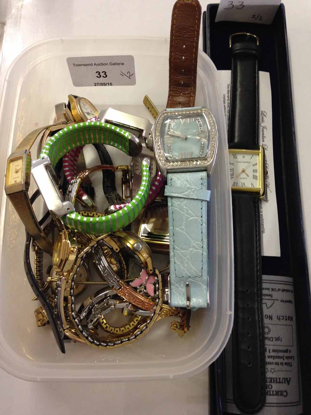 A quantity of ladies watches to include vintage Smith Empire & a Louis Jourdan watch unused in box.