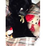 Collection of 9 bears to include Gund, Harrods and a vintage black plush bear c1960s.