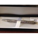 'Israel' solid silver c1950s pencil. Solid silver pencil embossed with a wide range of religious and