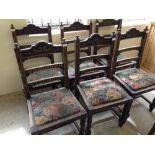 A set of 6 Arts & Crafts style chairs. c1900.