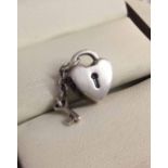 Pandora silver heart, lock & key charm.