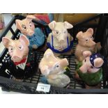 A set of 6 Natwest Pigs.