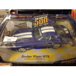 A boxed Maisto 1:18 scale Limited Edition 1996 Indianapolis 500 Race pace car - Dodge Viper GTS.