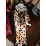 A boxed 1980s Italian Ceppi Ratti Venetian Harlequin doll in original box.