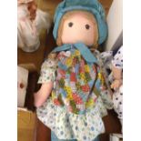 Large Holly Hobbie rag doll 1970s. Approx 32" tall.