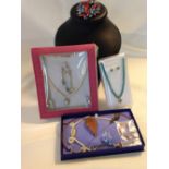 A quantity of costume jewellery to include boxed sets & hatpins.