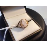 9ct gold cameo ring, weight approx 3.9g size P