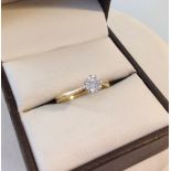 An 18ct gold & diamond solitaire ring. Diamond approx 0.3 carat. Tests as 18ct gold (ring was