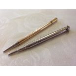 Two Small ‘Notebook’ Propelling Pencils.Pencil Three: Redipoint advertising pencil ‘Brown and