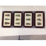 A set of 4 framed & glazed railway pictures each containing 3 postcards of steam locomotives.