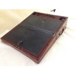 A vintage mahogany writing slope with drawer to side.