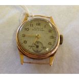 A Mosla ladies 18ct gold watch with 15 rubies in working order. Total watch weight approx 8.4g.
