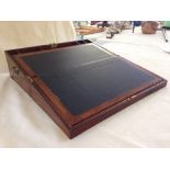 An antique mahogany writing slope with brass recessed handles and restored leather interior & key.