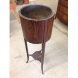 A vintage wooden wine cooler in need of restoration, 96cm tall.