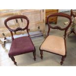 A pair of Victorian balloon back chairs.