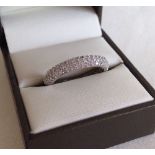 925 silver crystal encrusted full eternity ring, size S.