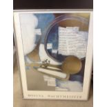 A framed & glazed music print by Rosina Wachtmeister. 72 x 57cm.