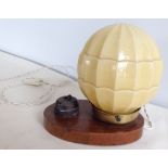 Vintage French table lamp with opaque glass shade c1920s, original bakelite switch.
