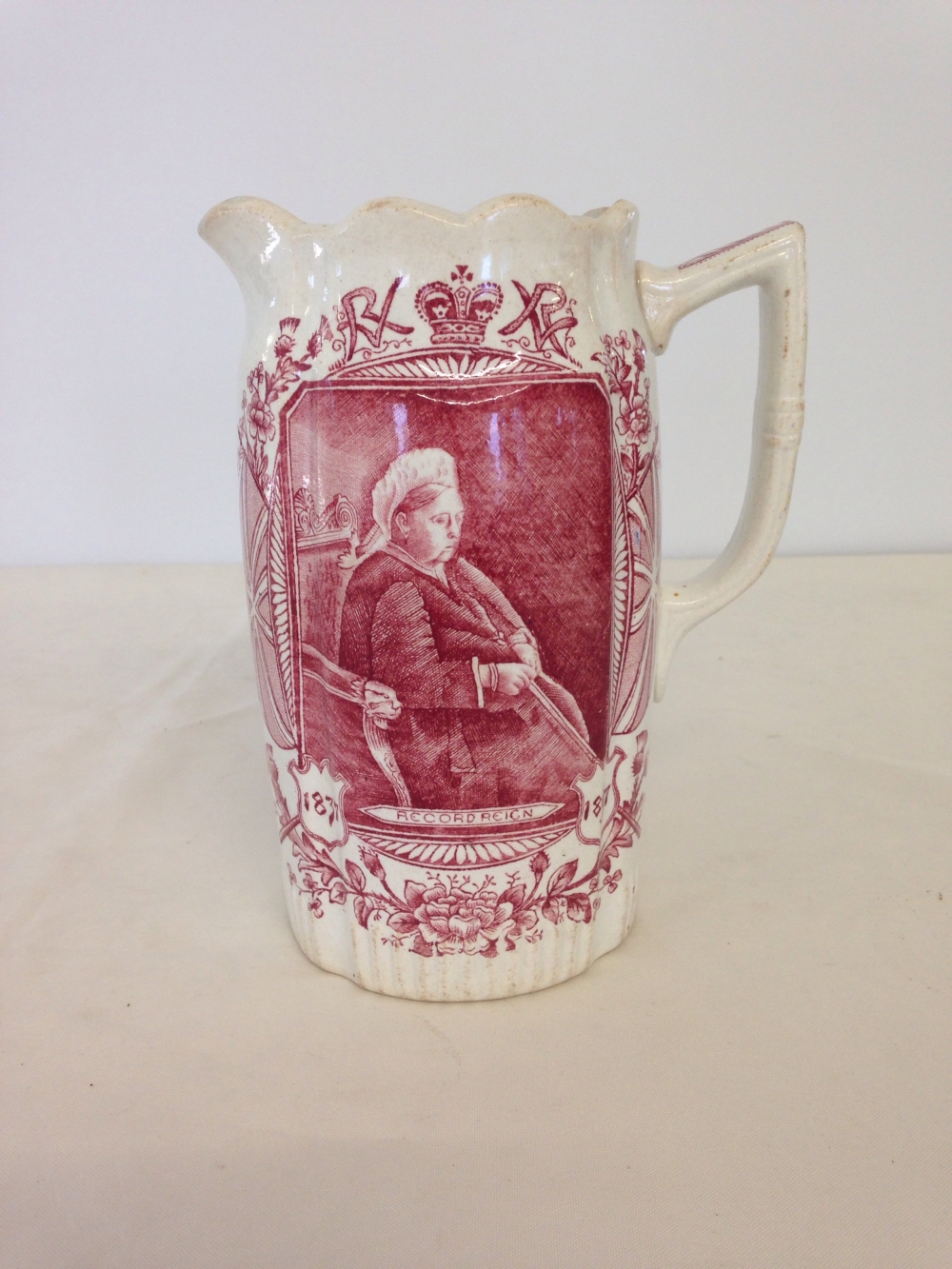 Queen Victoria commemorative jug by CP Co. Ltd Glasgow, Diamond Jubilee.
