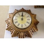 A Smiths Sectric clock in gilt sunburst mount.