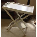 A white painted butlers tray & stand.