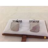 A pair of gents sterling silver cufflinks.