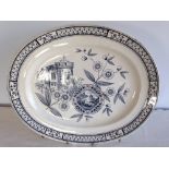 A large 19th century meat platter by Hill Pottery. 46 x 38cm.