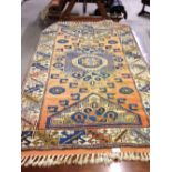 A vintage Canakkale Turkish wool rug. 140 x 91cm = (1.27m²).