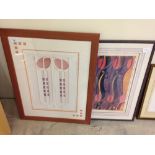 2 Rennie Mackintosh style framed & glazed prints (61 x 48cm & 56 x 40cm).