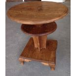 French wood 2 tier circular occassional table with Art Deco design.