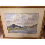 A framed & glazed watercolour of 'Plockton' Western Highlands signed "K.A.Burt 1991". 37 x 46cm.