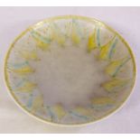 An Art Deco Pilkington Royal Lancastrian bowl in yellow & blue colourway with impressed 'Royal