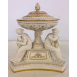 Rare Royal Worcester parian Grecian Flower Bowl mark for 1863. Shape 6/495 - 8.5" (22cm) high.