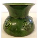 An Art Nouveau Pilkington Royal Lancastrian green squat vase. Bears date mark for 1909. 14cm