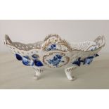 A modern meissen footed pierced dish 24 x 19cm