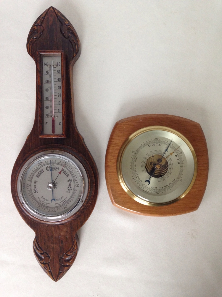 2 vintage barometers.