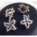 Sarah Coventry 1966 'Evening Star' clip earrings and a goldtone pair.