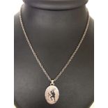 925 silver Saint Christopher pendant with cut out design, on a 24" chain. Weight approx 11.5g