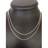 Double silver link chain necklace 19" long. Weight approx 18.9g