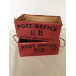 Pair of wooden Post Office boxes.