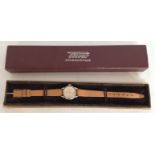 Ladies vintage Tissot antimagnetique mechanical watch with leather strap and original box. In