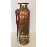 Vintage copper & brass Badgers Fire Extinguisher.