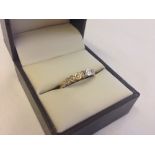 9ct gold diamond 1/2 eternity ring set with 7 diamonds, size M.