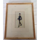 A framed & glazed watercolour of a Regimental Sgt Major. 35 x 27cm.