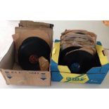 2 boxes of 78rpm records c1940-50s to include Glenn Miller, Frank Sinatra & Nat King Cole.