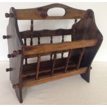 Stained pine magazine rack.