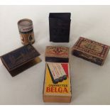 Naval metal matchbox holder embossed with HMS 'New Zealand' and crest with Bombay 1919 underneath.