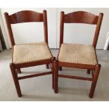 2 modern rush seated chairs.